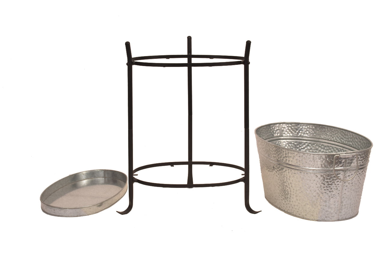 Beverage Tub w/Tray/Stand in Galvanized Steel 