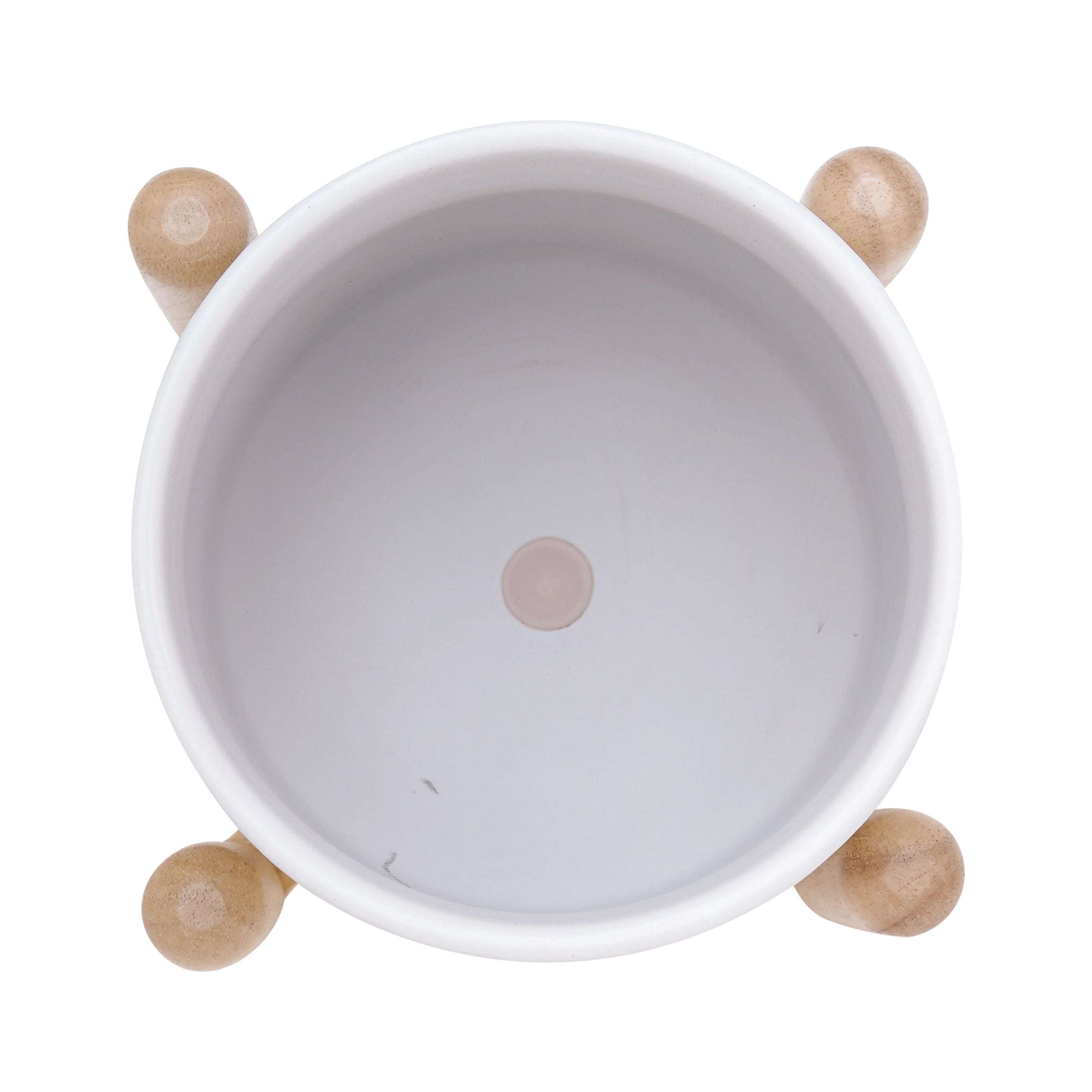 Better Homes & Gardens Ceramic Round Ceramic and Wood Planter & Stand Set