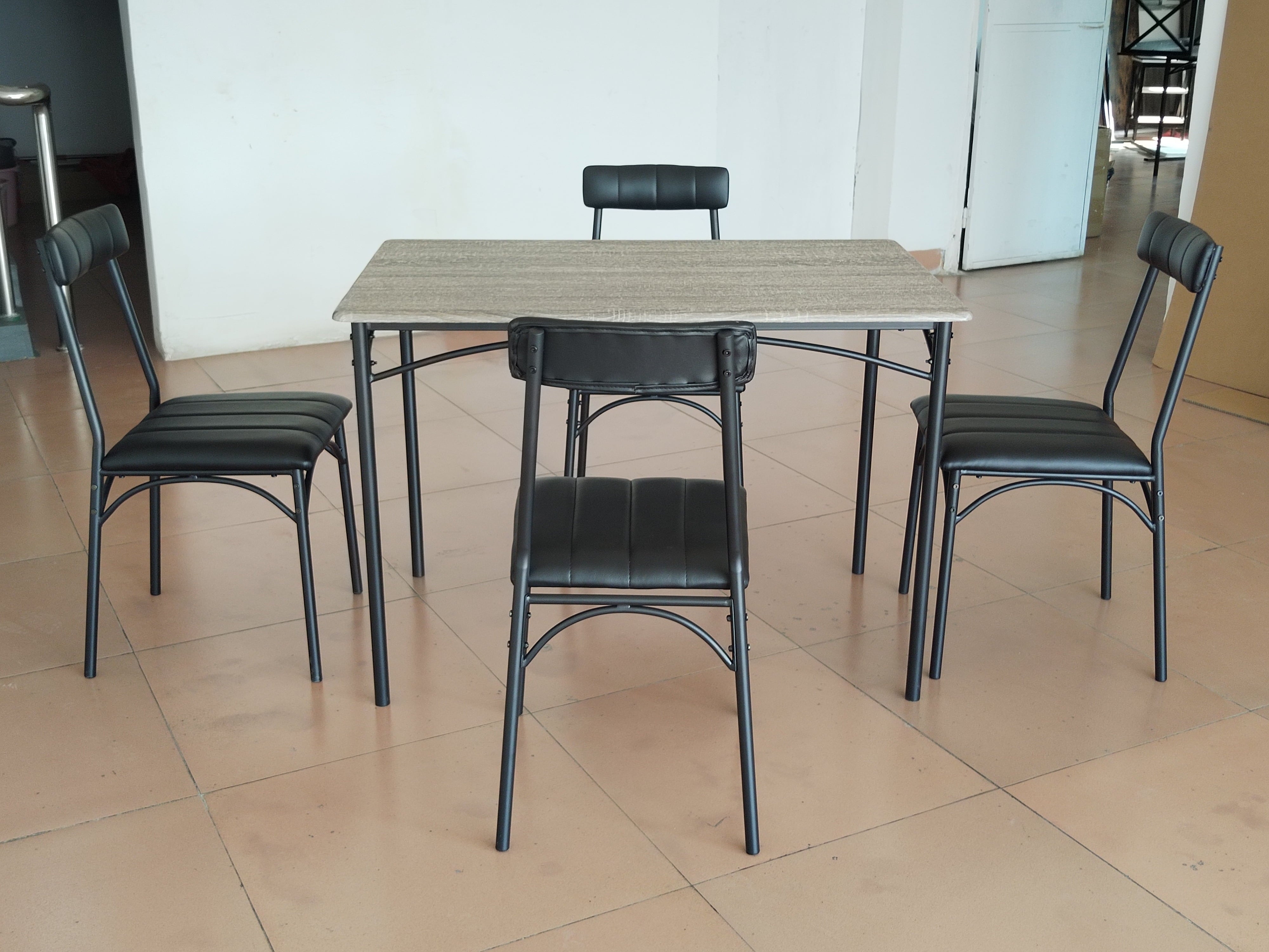 GymChoice Dining Table Set for 4, Kitchen Table and Chairs for 4, Rectangular Kitchen Table Set with 4 Upholstered Chairs, 5 Piece Dining Room Table Set for Small Space, Apartment