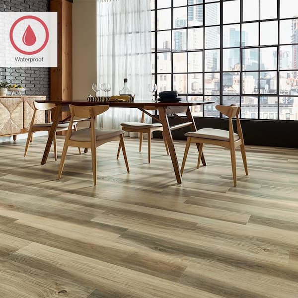Outlast+ Lynn Garden Oak 12 mm T x 7.4 in. W Waterproof Laminate Wood Flooring (19.6 sqft/case)