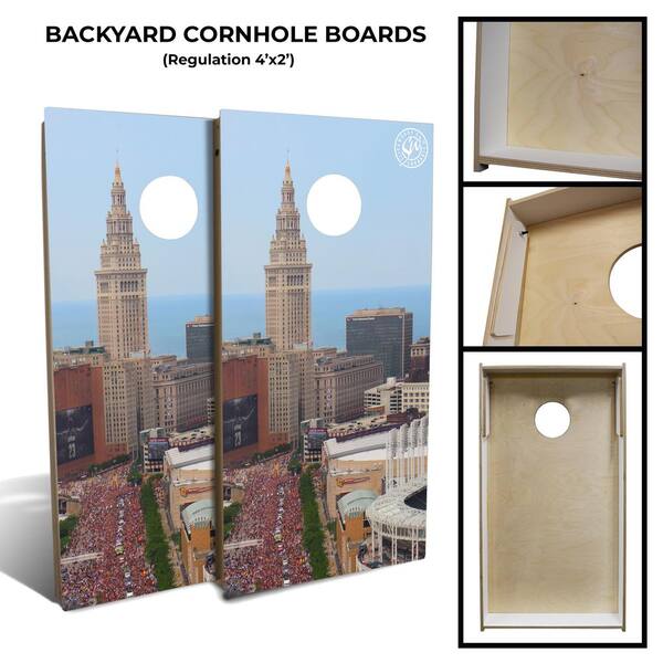 Cle Parade Tower Cornhole Board Set (Includes 8 Bags)