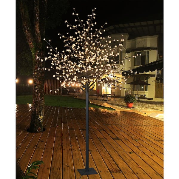 8 ft. Pre-Lit LED Cherry Blossom City Tree with 600 Warm White Lights