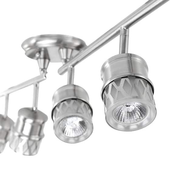 4 ft. Kearney 6-Light Brushed Nickel Foldable Track Lighting, Bulbs Included