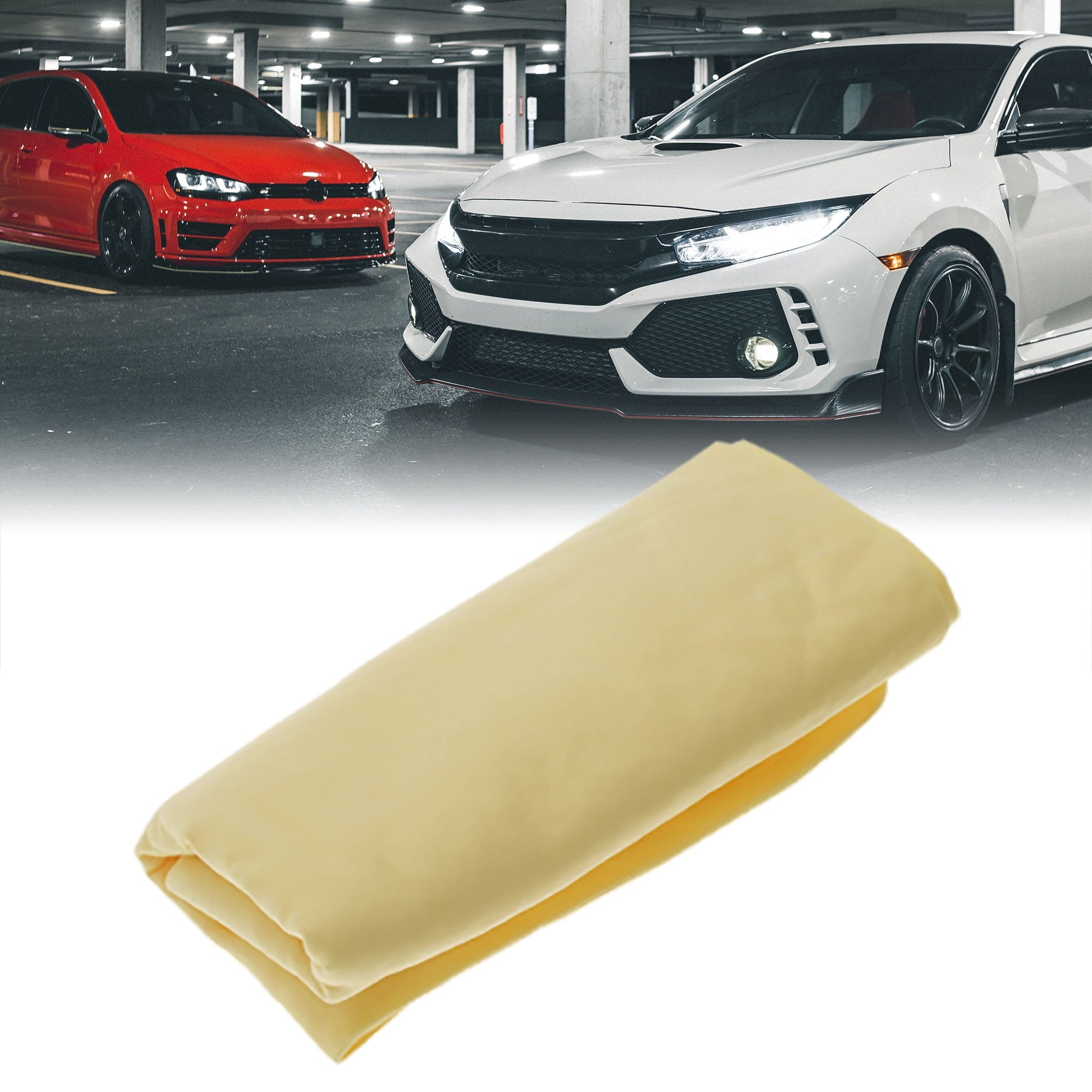 Unique Bargains Durable Practical Faux Chamois Furniture Car Wash Towel Light Yellow