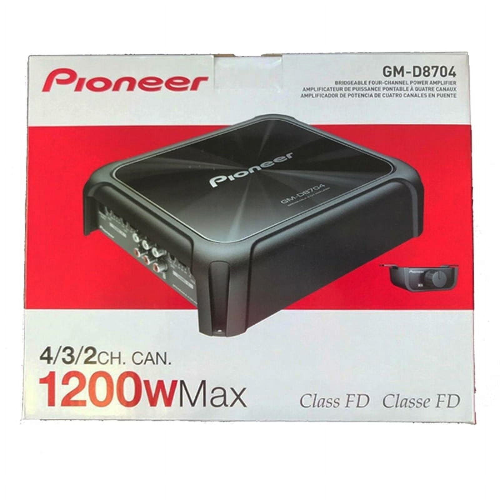 Pioneer GM-D8704 - Class FD 4-Channel Bridgeable Amplifier with Wired Bass Boost Remote
