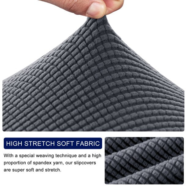 Subrtex Stretch Sofa Slipcover Sets with 2 Backrest Cushion Covers and 2 Seat Cushion Covers Gray