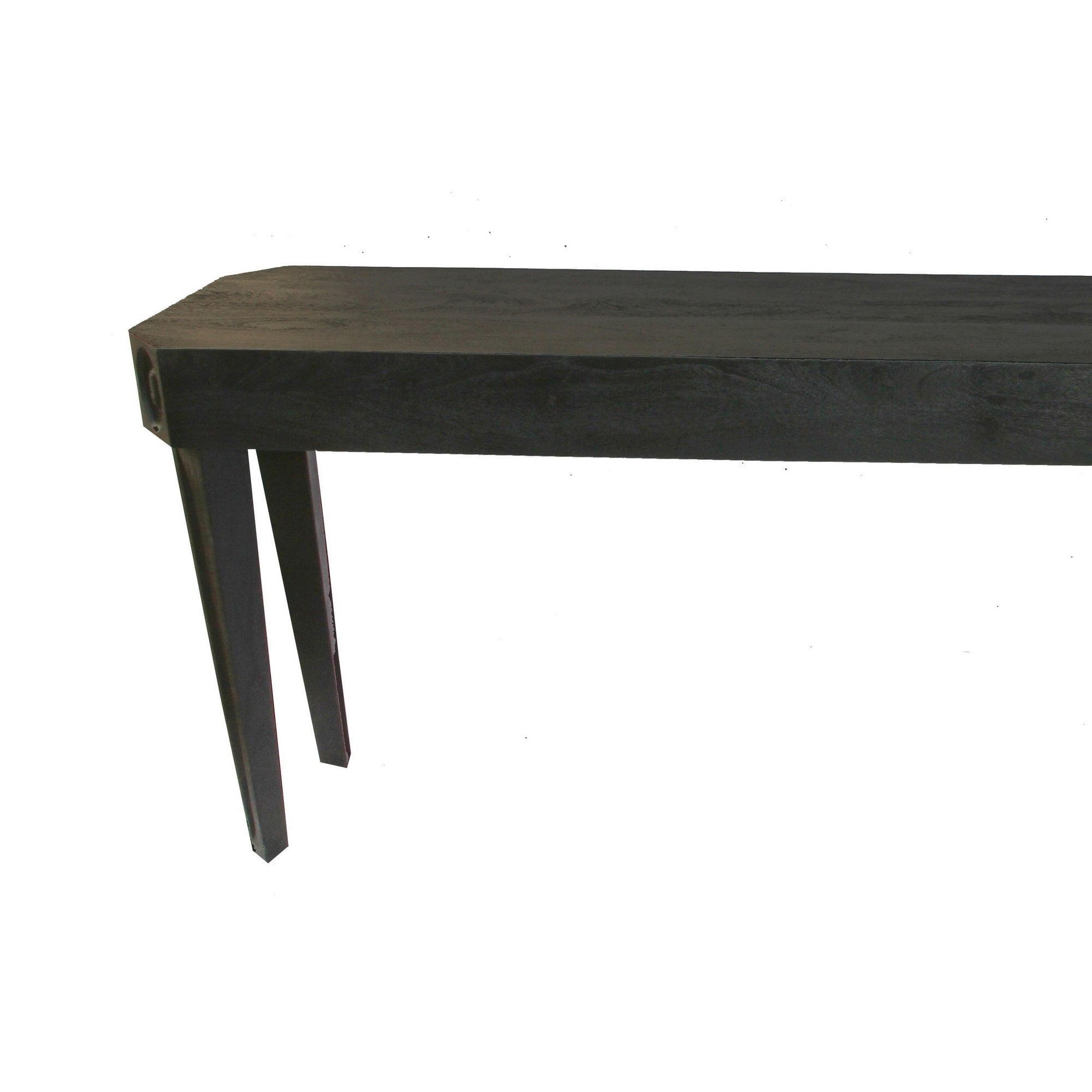 84 Inch Console Sideboard Table, Classic Acacia Wood Frame in Black Finish