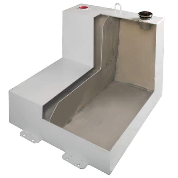 L-Shaped Steel Liquid Transfer Tank in White