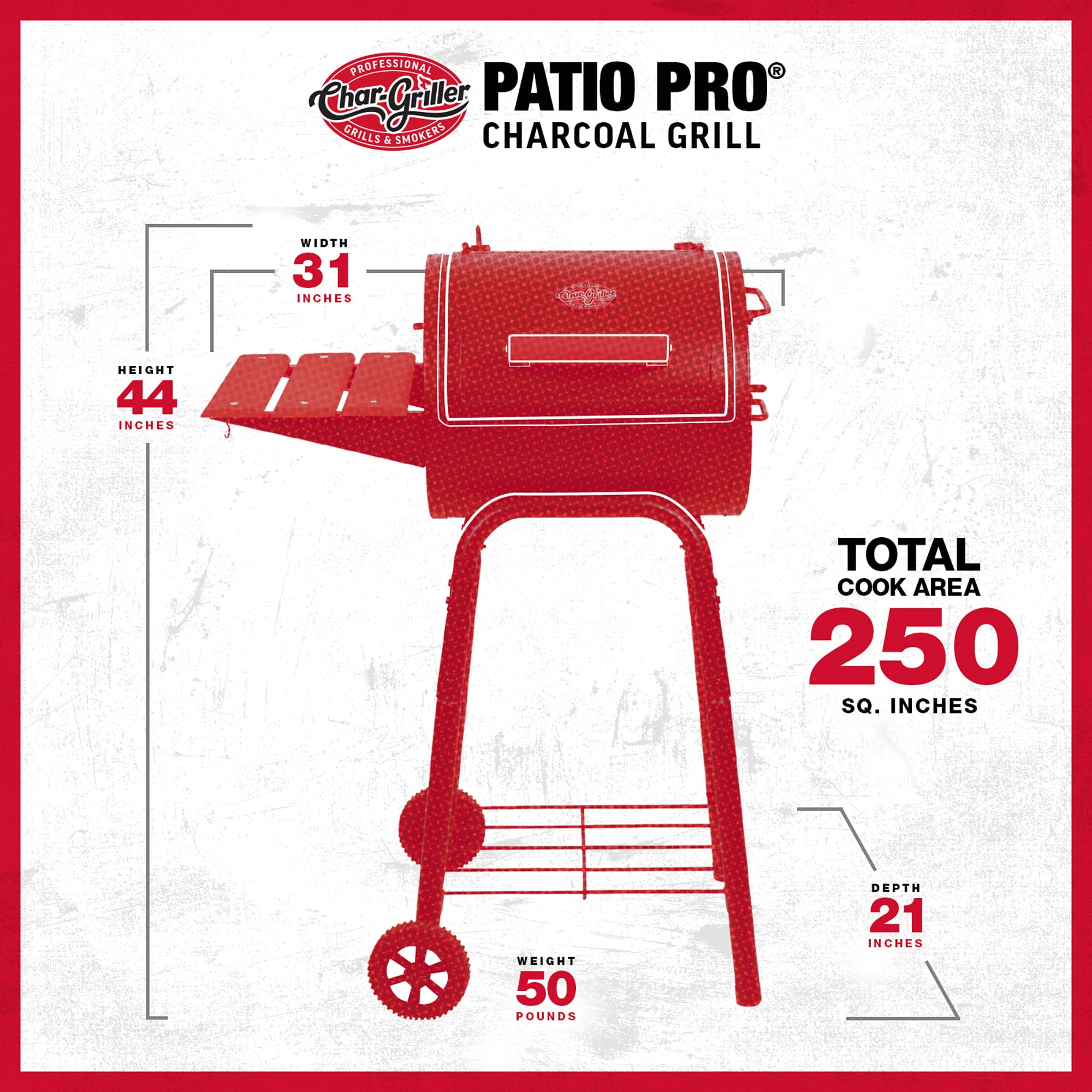 Patio Pro Charcoal Grill, Black, E1515