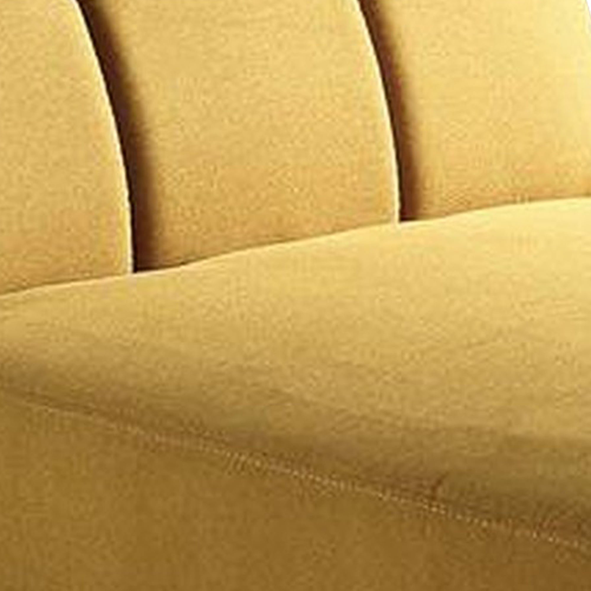 Gina 62 Inch Modern Adjustable Chaise, Square Tufting, Tapered Legs, Mustard