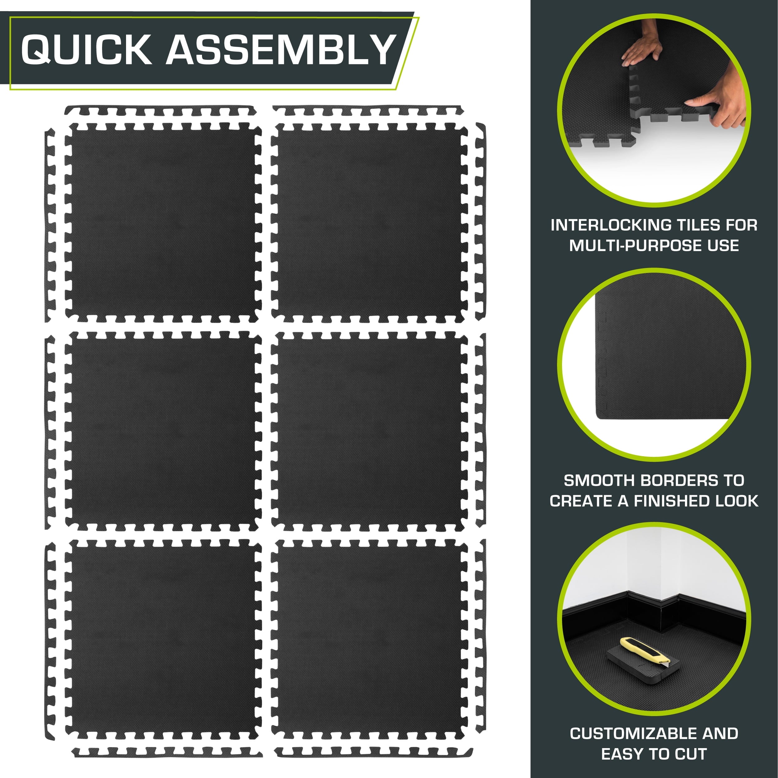 ProsourceFit Extra Thick Puzzle Exercise Mat 3/4