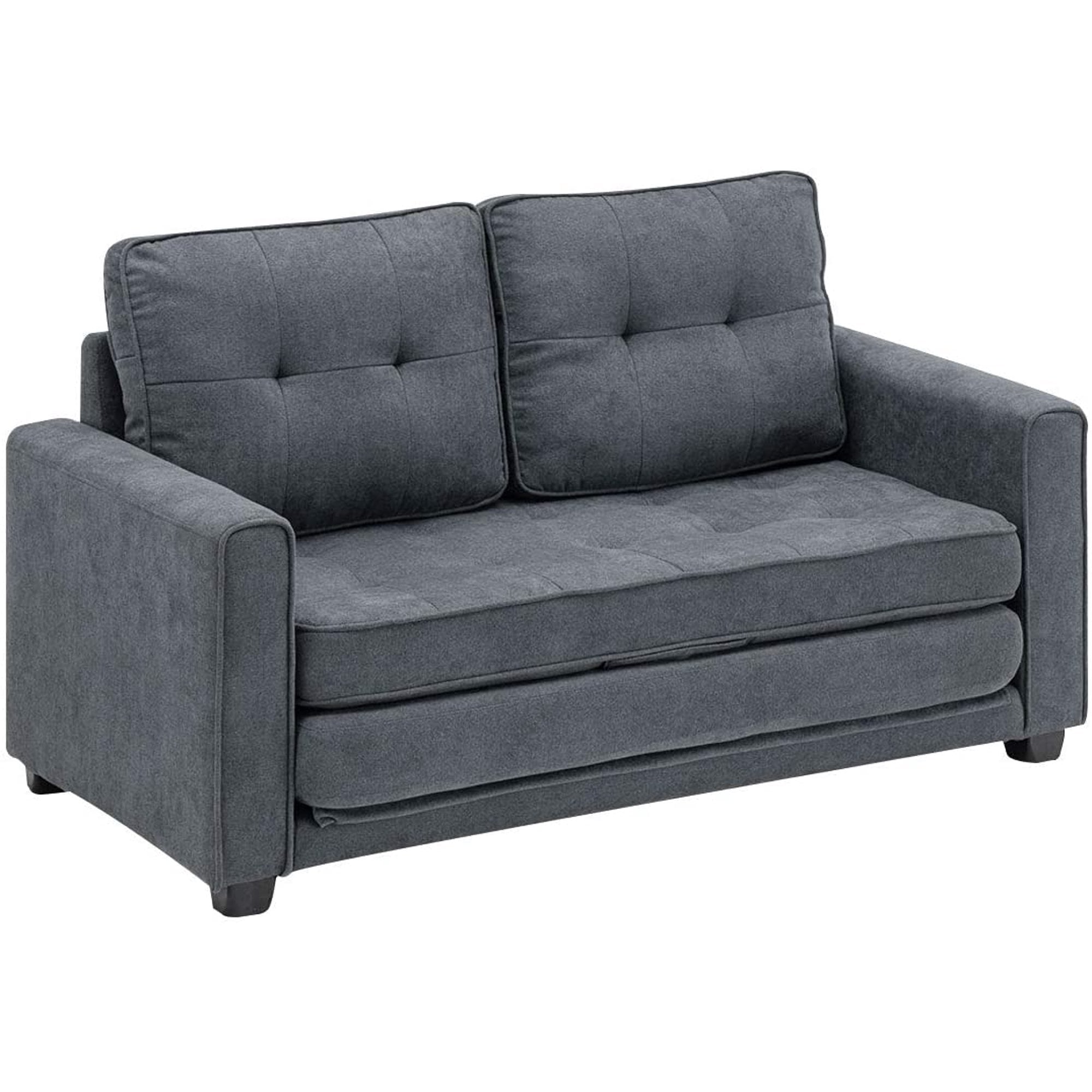 Erommy Modern Sofa Bed Upholstered Fabric Loveseat Sofa Folding Gary