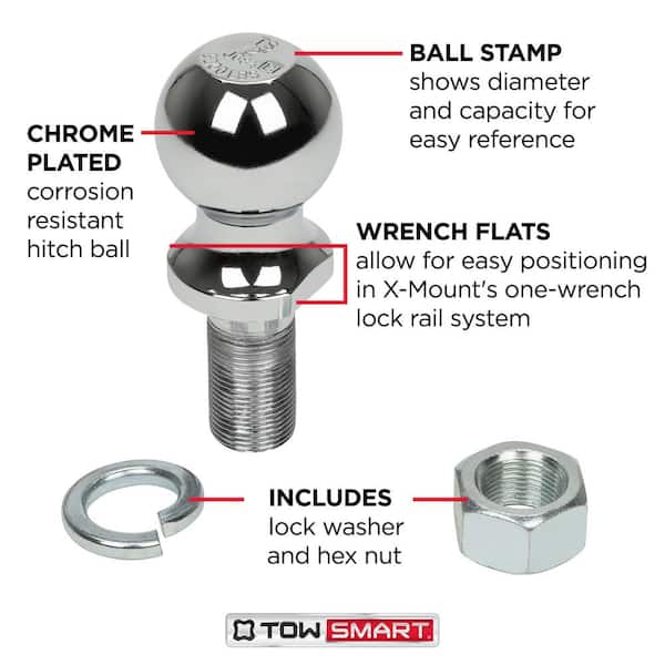 Class 3 Up to 8,000 lb. Swap-A-Ball 1-7/8 in., 2 in. and 2-5/16 in. Ball Diameter Adjustable Hitch Ball System