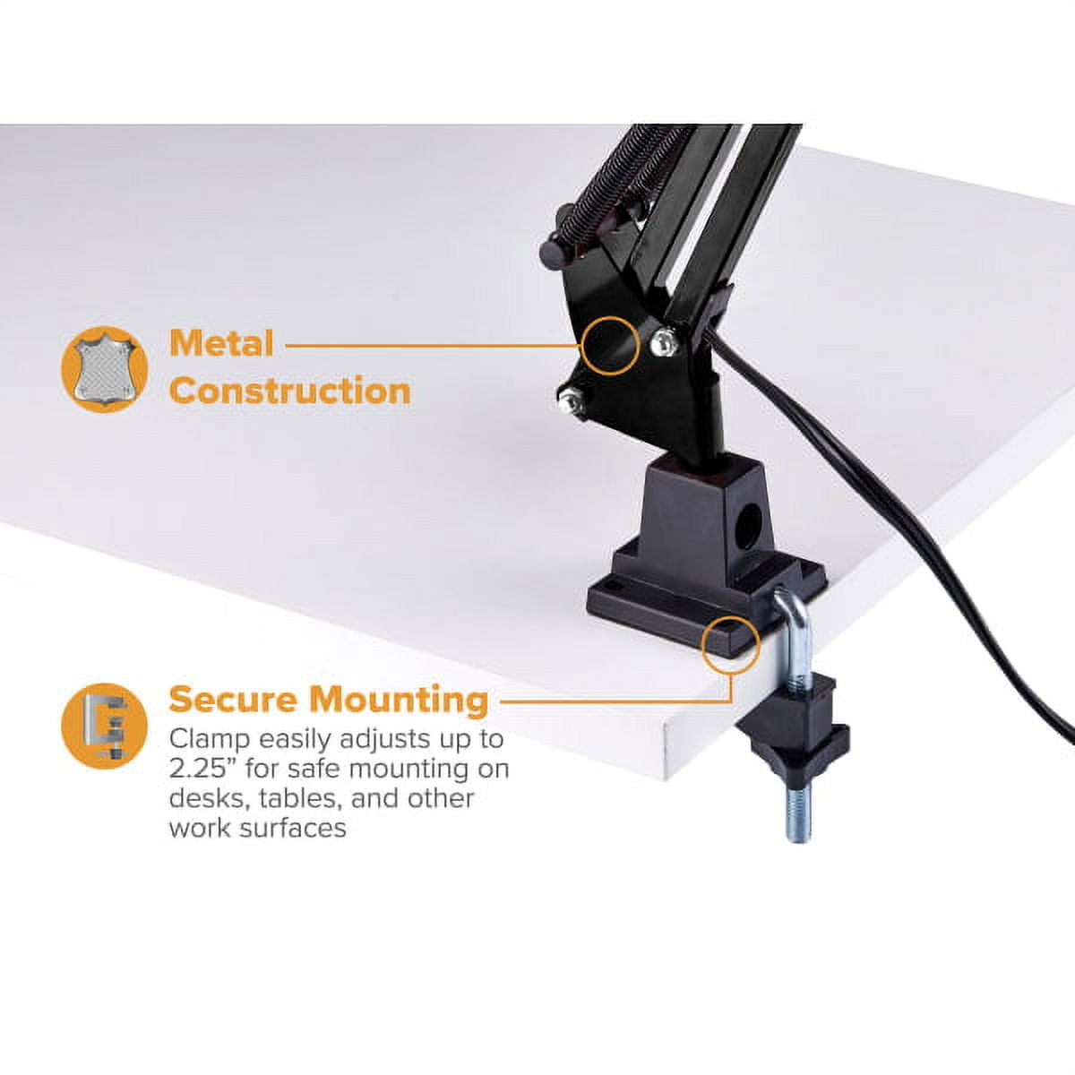 LED Swing Arm Desk Lamp with Clamp Mount, 36