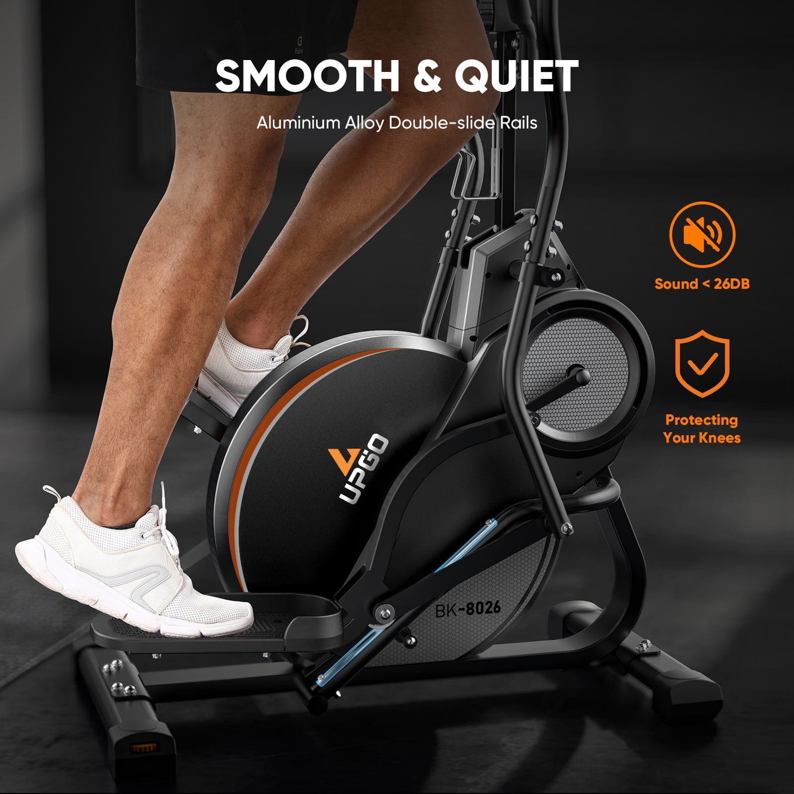 UPGO Pro Cardio Climber Stepping Elliptical Machine, 3 in 1 Elliptical, Total Body Fitness Cross Trainer with Hyper-Quiet Magnetic Drive System