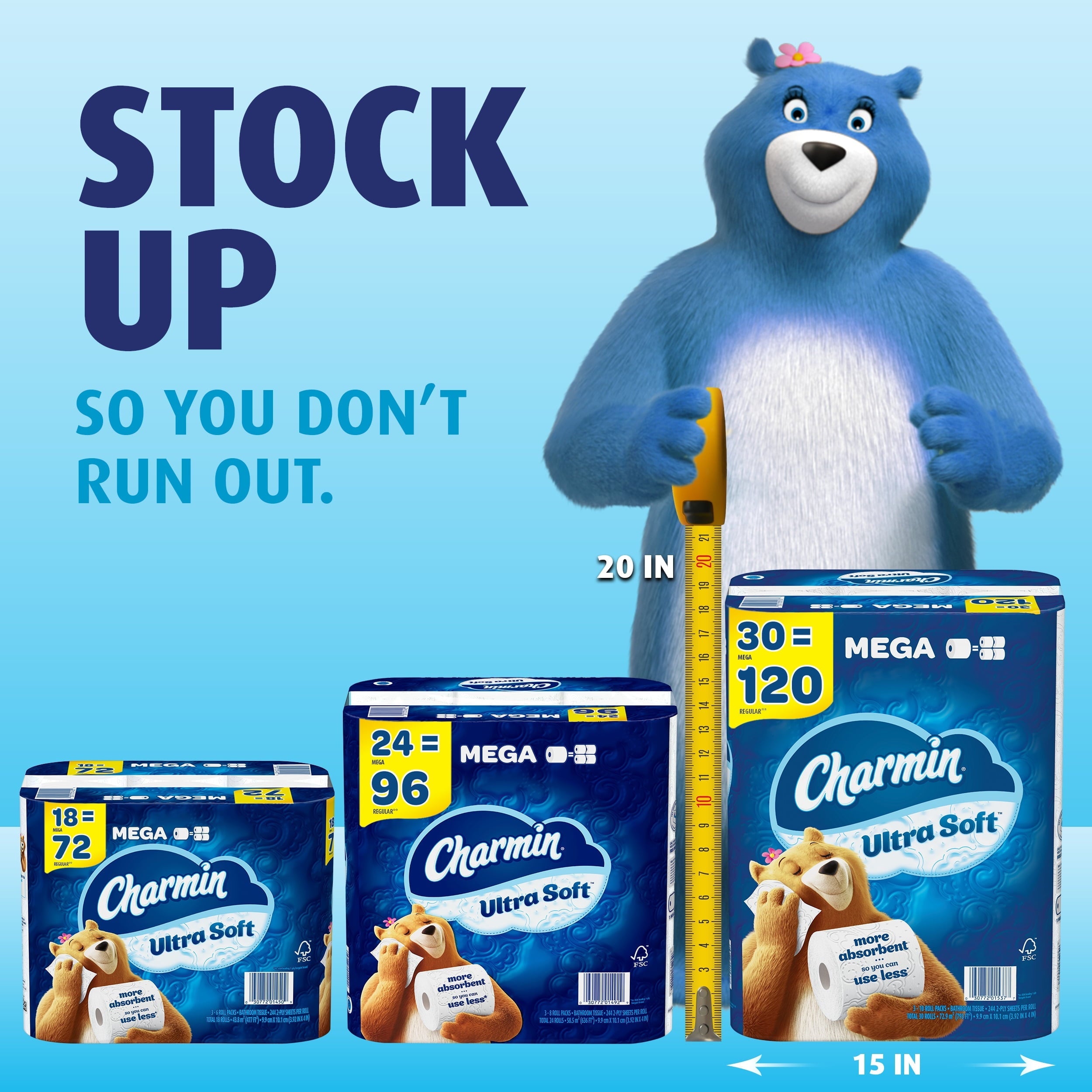 Charmin Ultra Soft Toilet Paper, 18 Mega Rolls