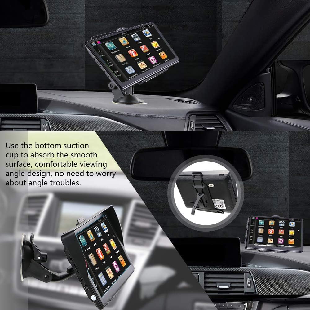 Sunthon GPS Navigation for Car, GPS Truck GPS for Car Garmin 7 Inch Touch Screen 16G 256M Voice Broadcast Car Navigation System with Speed Camera Black