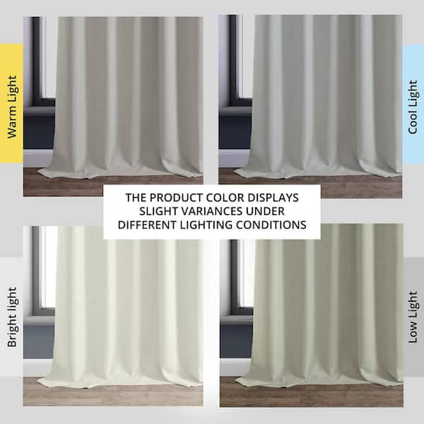 Gravity Ivory Italian Faux Linen Room Darkening Curtain - 50 in. W x 120 in. L (1 Panel)