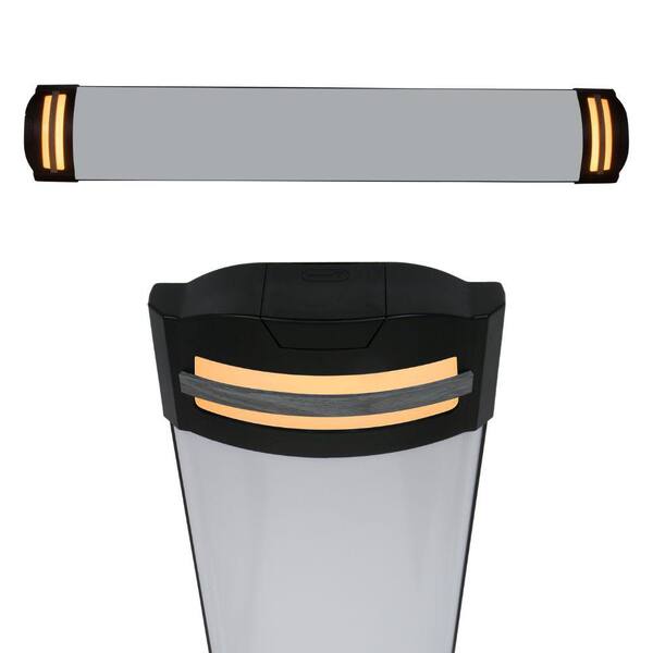 4 ft. Matte Black Woodgrain Gray End Caps 5250 Lumens Integrated LED Wraparound Light Adjustable CCT Night Light Feature