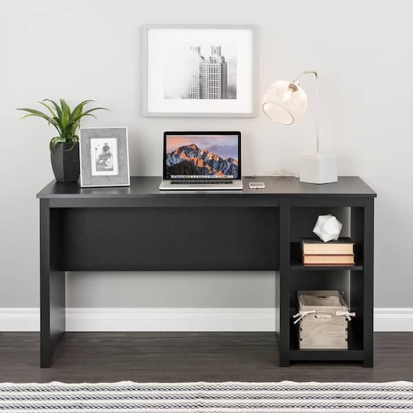 Sonoma 56 in. Rectangular Black Computer Desk with Adjustable Shelf