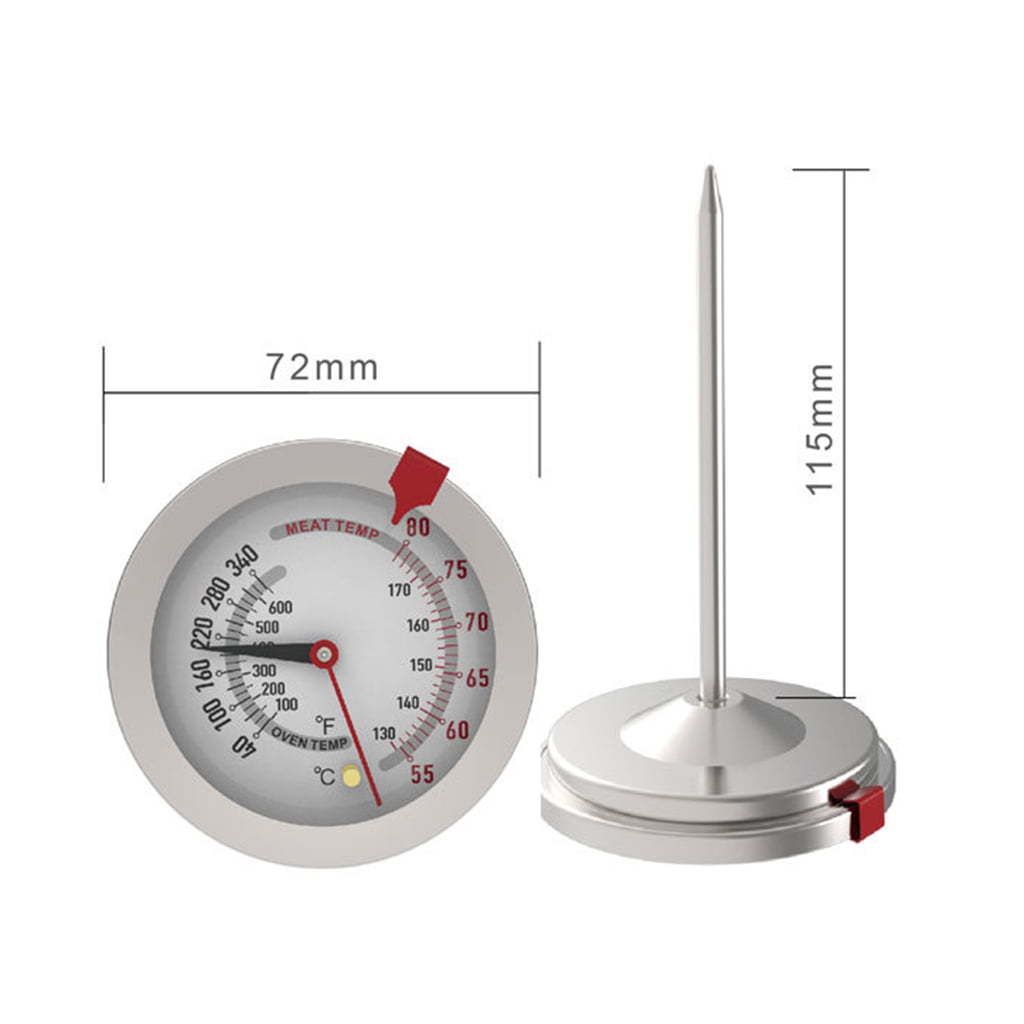 ZPAQI Stainless Steel Oven Safe Roasting Meat Thermometer Poultry Ham Turkey Grill Waterproof Kitchen Food Temperature Gauge with Long Probe for Cooking BBQ Baking