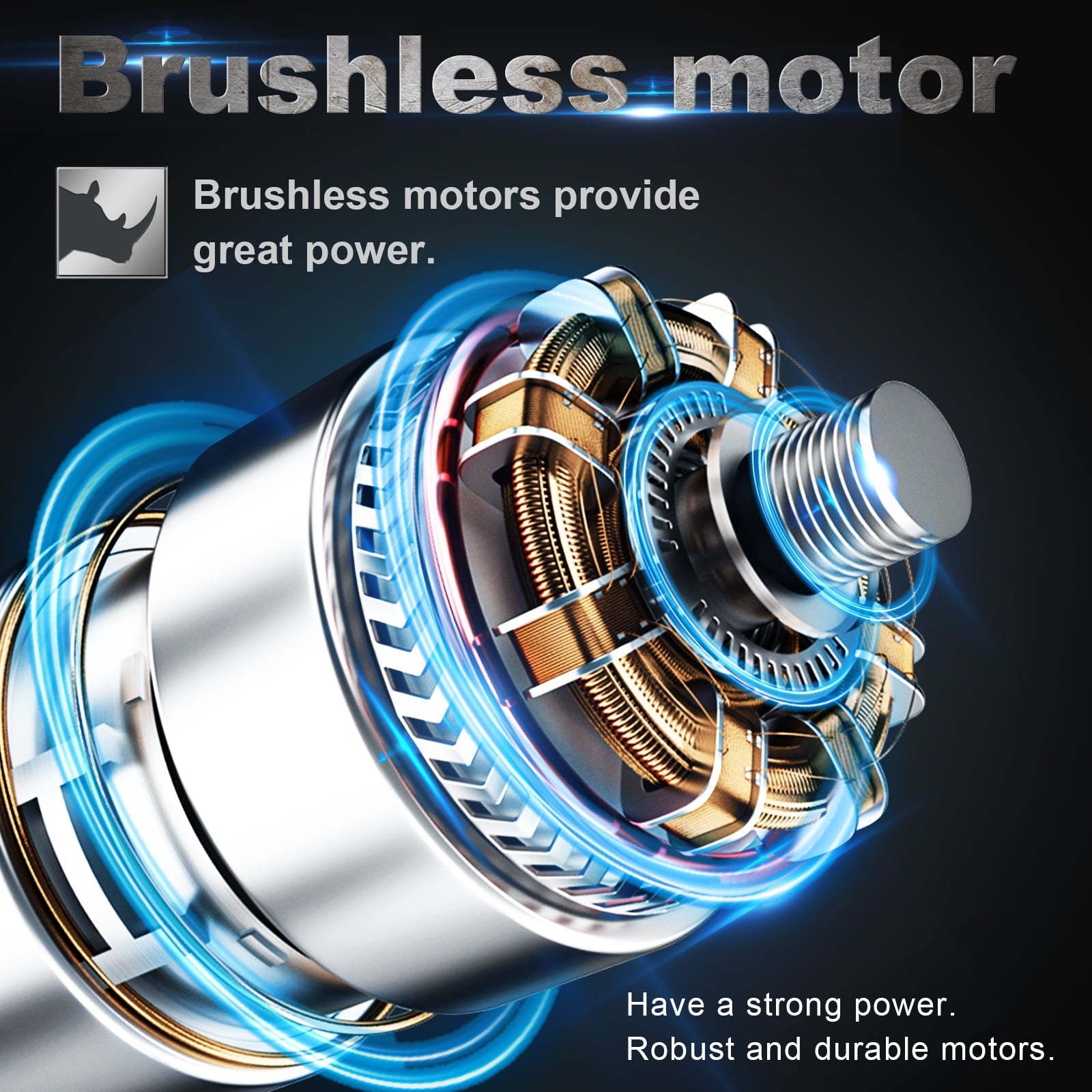 Cordless Impact Wrench Brushless Impact Wrench 1/2 inch Max Torque 550Nm 3200RPM w/ 2x 3.0 Battery 6 Sockets High Torque Power Impact Wrench for Car Home