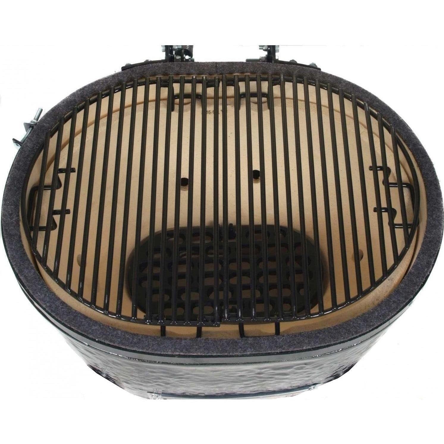 Primo L Oval Ceramic Charcoal All-In-One Kamado Grill Head on Wheeled Cradle