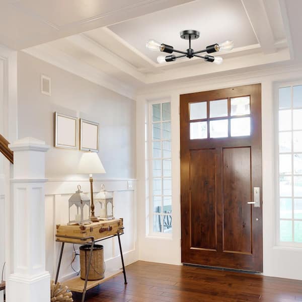 Vane 4-Light Matte Black Flush Mount Ceiling Light