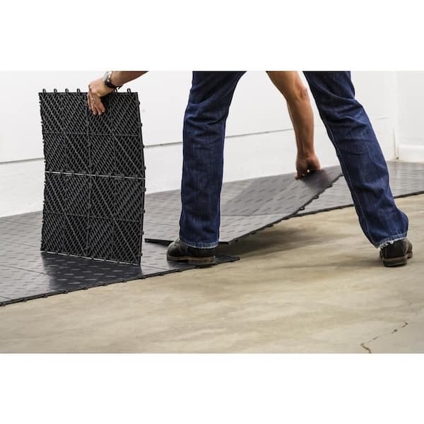 12 in. x 12 in. Coin Graphite Modular Tile Garage Flooring (24-Pack)