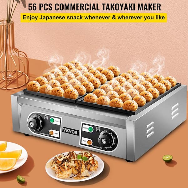 Commercial Takoyaki Maker 56 PCs Octopus Fish Ball Machine 2000 W Takoyaki Grill Maker Waffle Cone Waffle Maker
