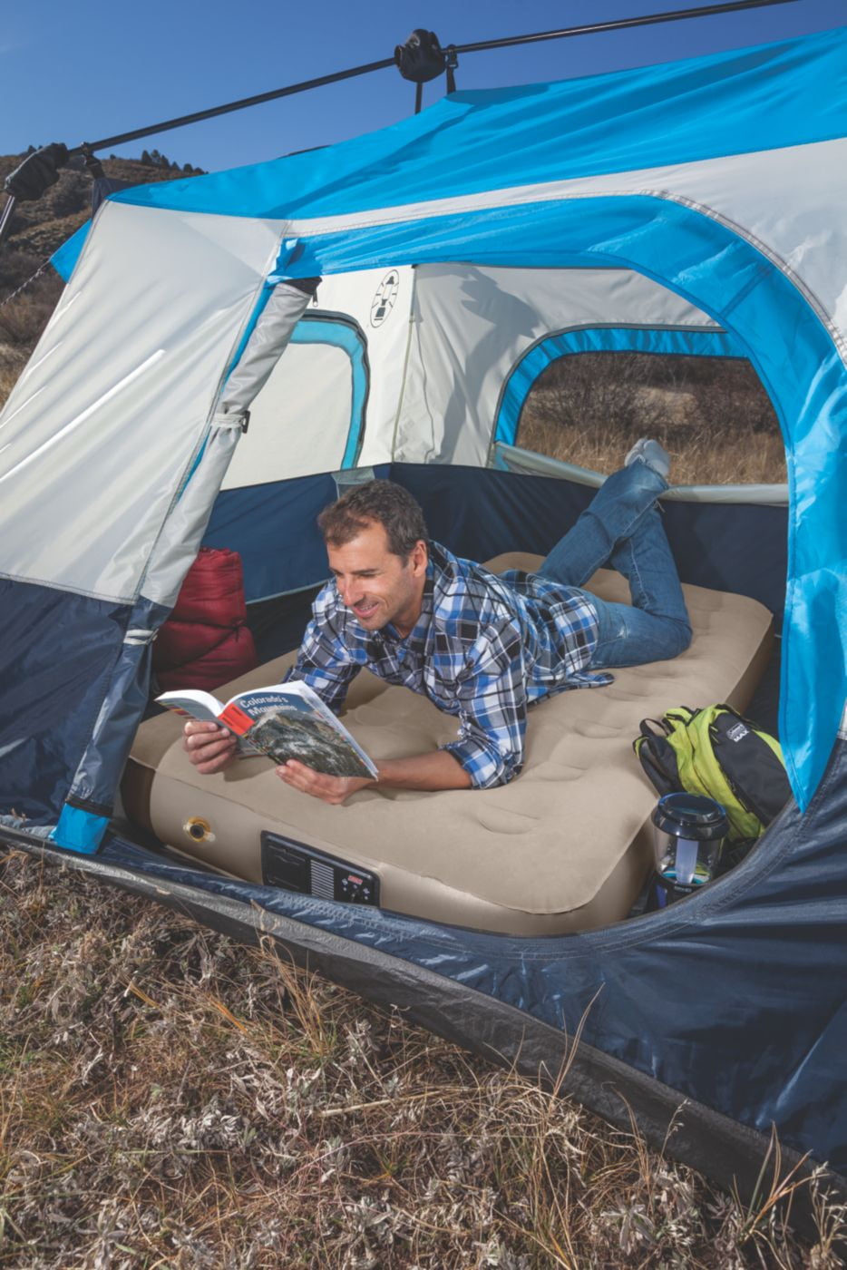 Coleman Quick Bed Elite 9.5 in Extra-High Airbed with 4D Built-in Pump, Twin