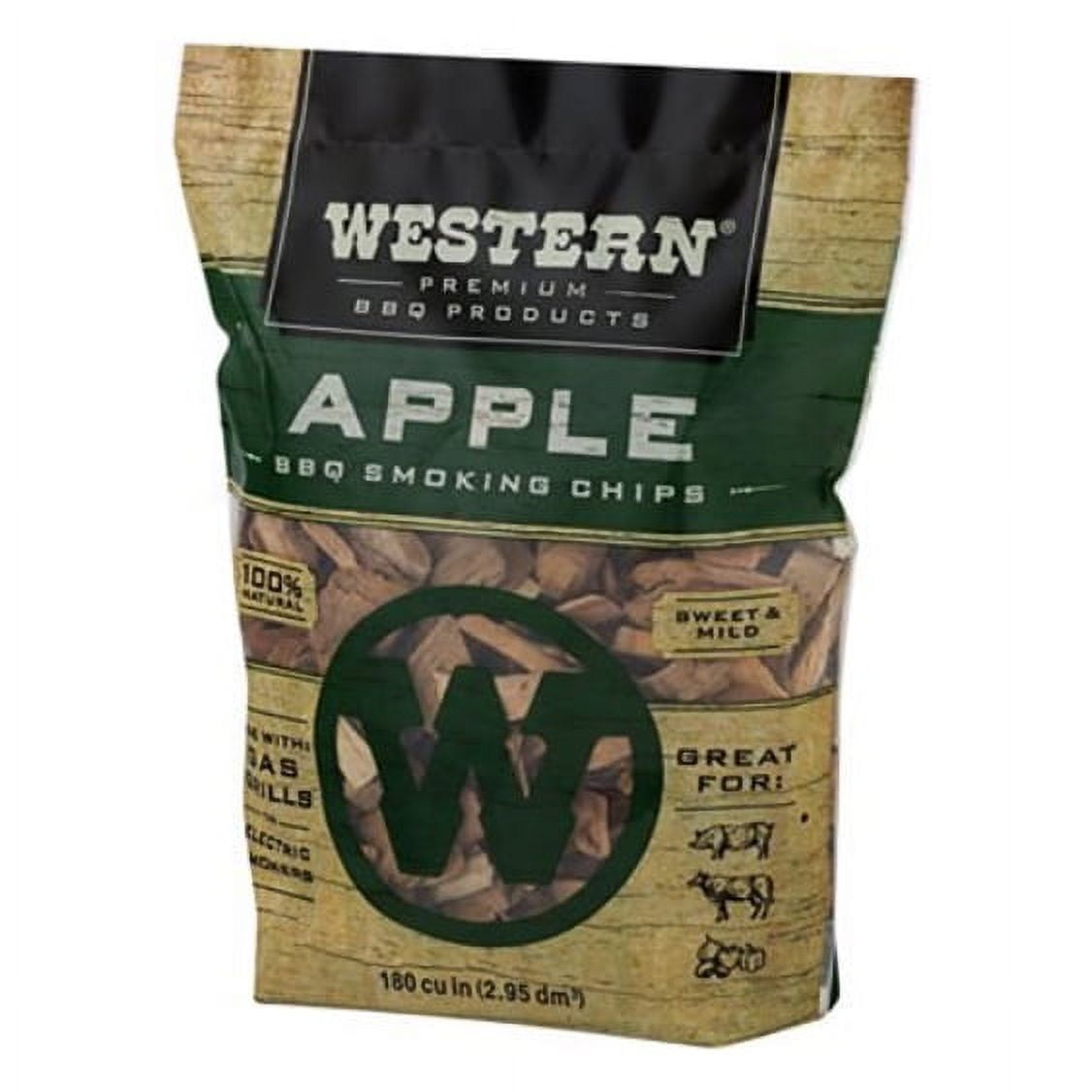 Western Premium BBQ Products Apple BBQ Smoking Chips, 180 cu in