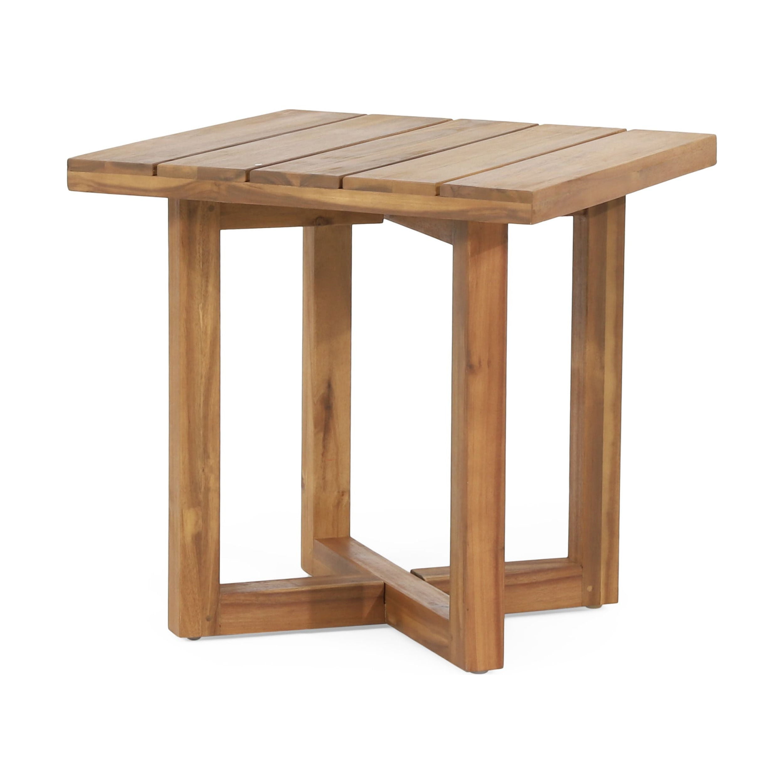 Province Acacia Wood Outdoor Square Side Table, Teak