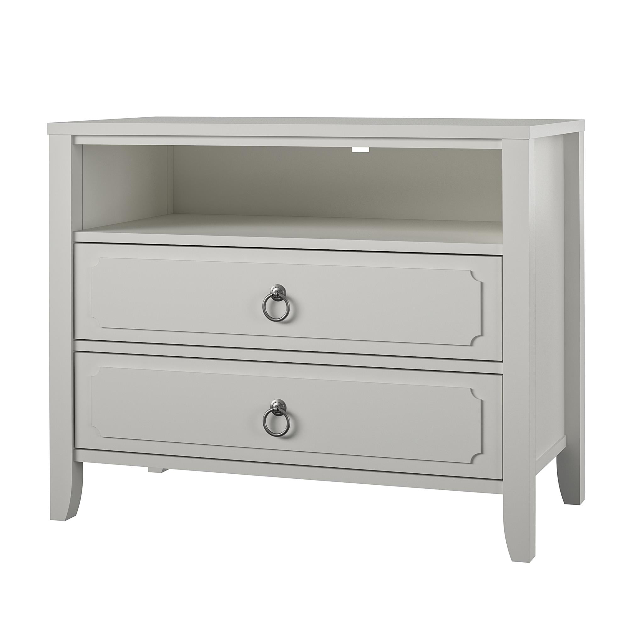 Novogratz Her Majesty 2 Drawer Nightstand, Soft White
