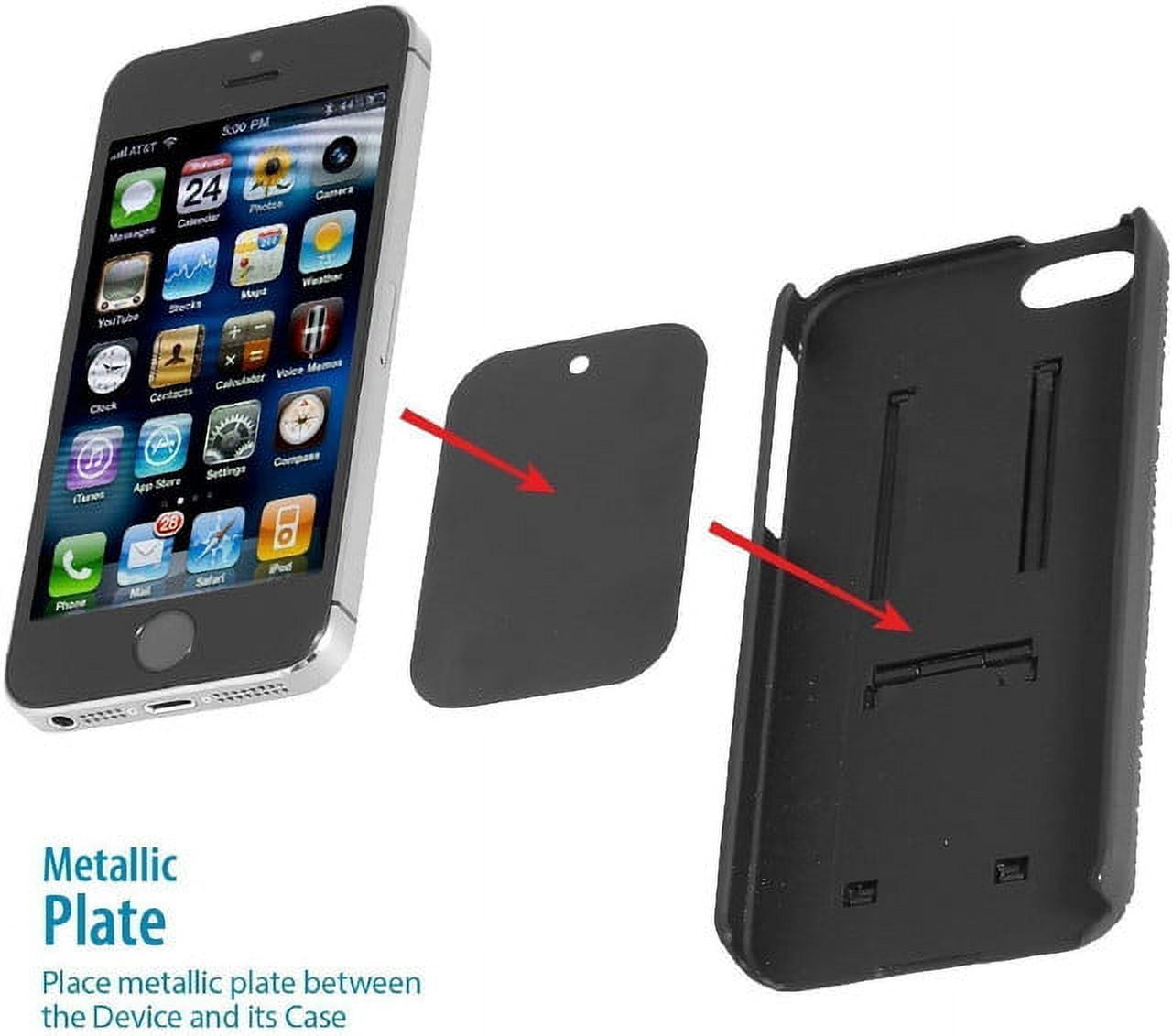 WixGear Magnetic Phone Car Mount, Universal Stick On (2 Pack) Dashboard Magnetic Car Mount Holder, for Cell Phones and Mini Tablets with Fast Swift-snap Technology, Magnetic Cell Phone Mount