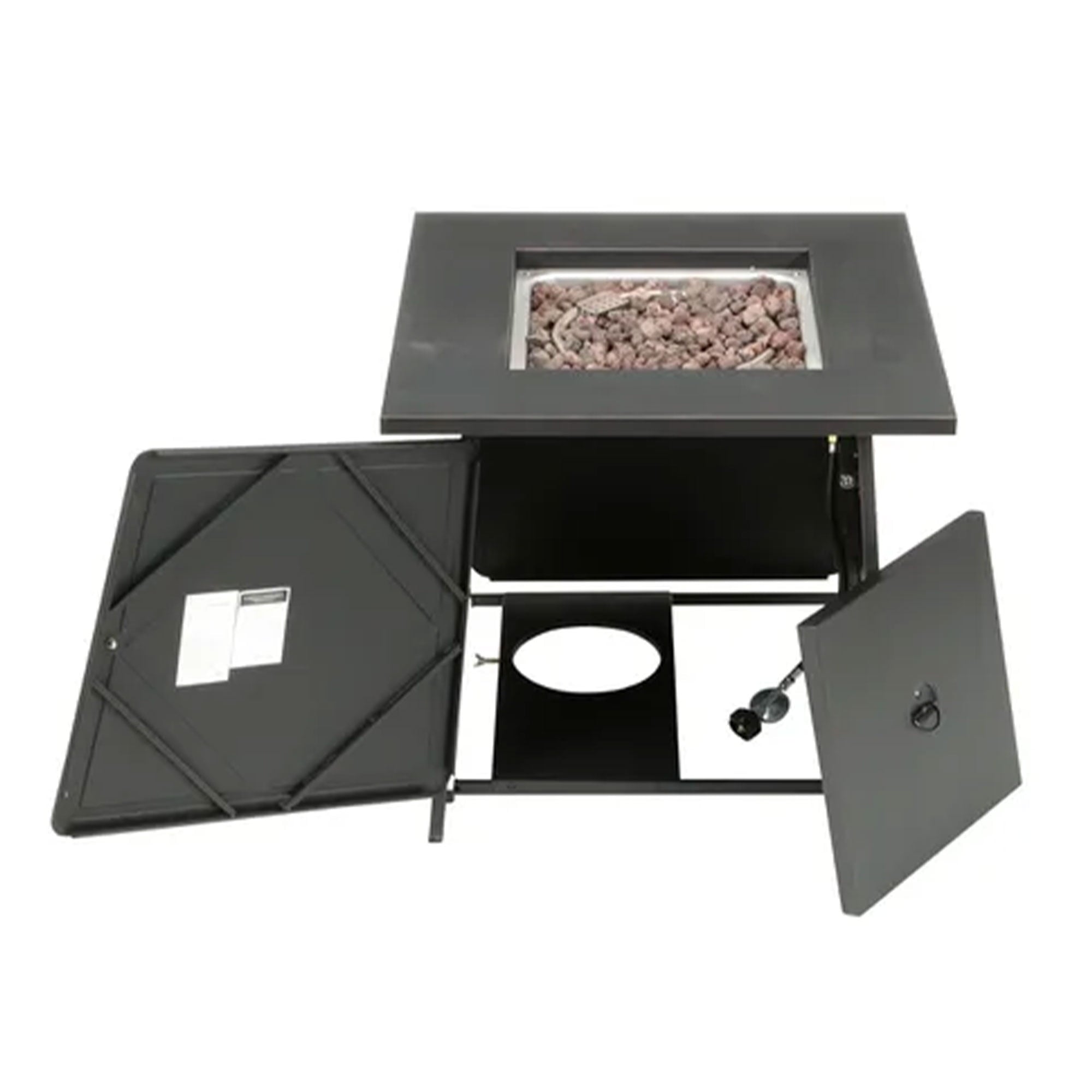 Four Seasons Courtyard Dual Heat 50,000 BTU Square Gas Tabletop Fire Pit