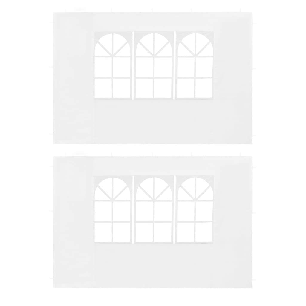 vidaXL Party Tent Sidewall 2 Pcs Pavilion Canopy Sidewall with Windows PE