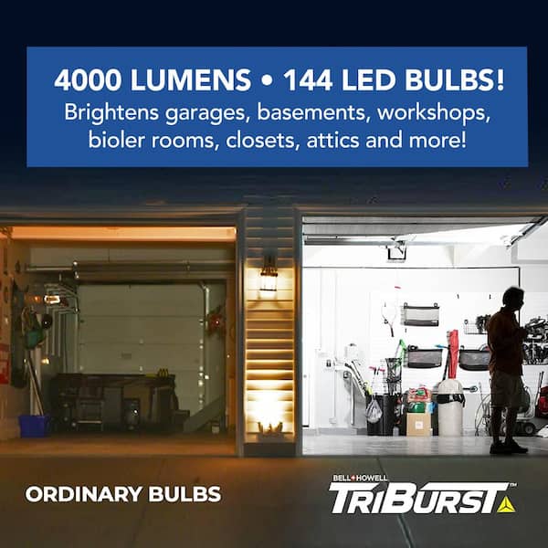 TriBurst 10.5 in. 144 High Intensity LED 4000 Lumens White Flush Mount Ceiling Light with 3 Adjustable Heads