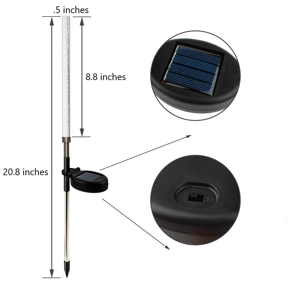 EpicGadget Acrylic Bubble Solar Light, Acrylic Bubble Tube Color Changing Outdoor Solar Garden Decorative Lights for Walkway Pathway Backyard Decoration Parties (2 Pieces) (Small - 0.5