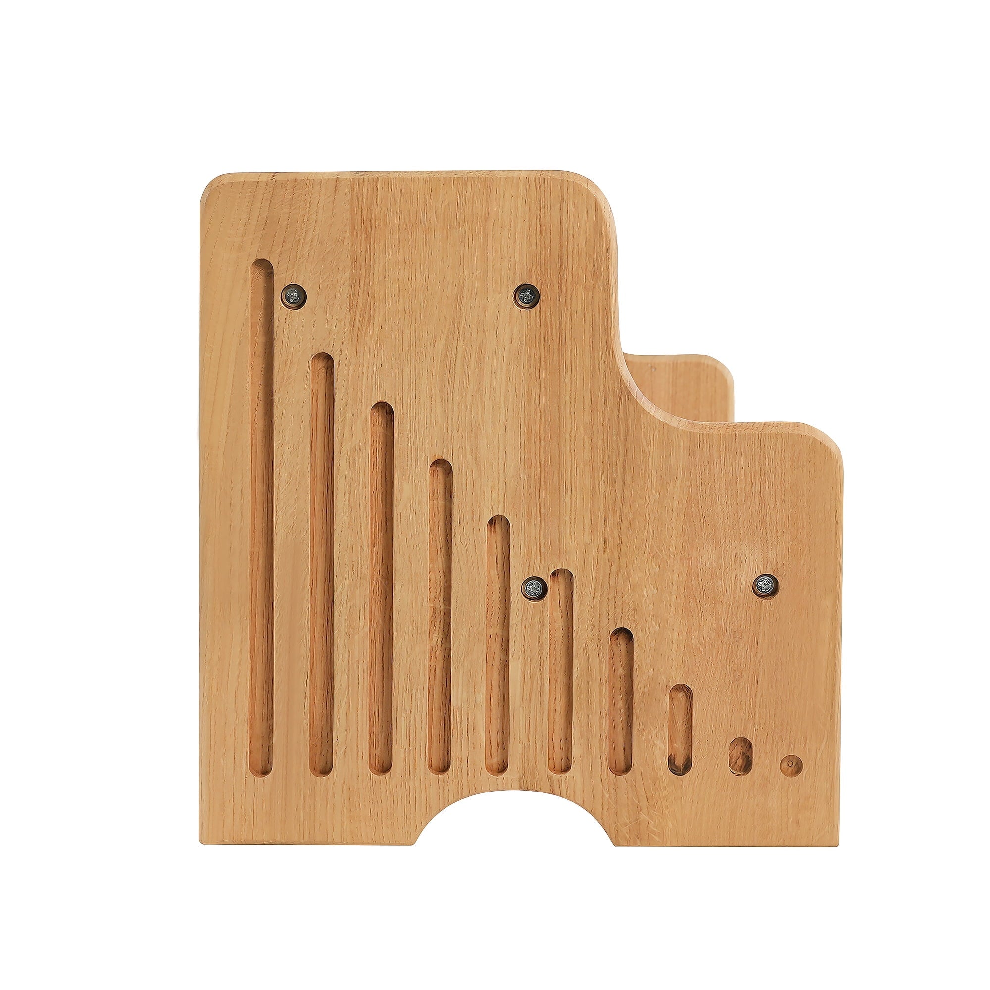 CONSDAN Hardwood Oak 2-Tier Step Stool, Kids Stool for Bathroom Kitchen Toilet, Natural Color