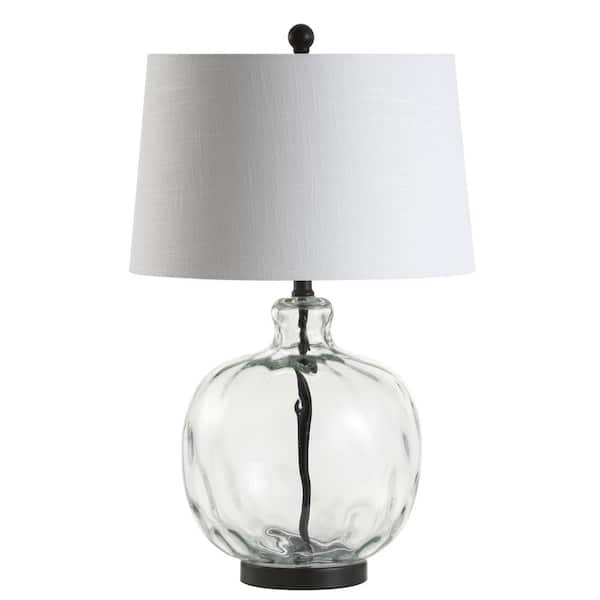 Rae 26.5 in. Clear/Black Glass/Metal LED Table Lamp