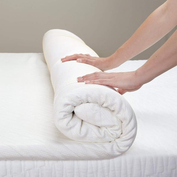 3 in. Memory Foam Mattress Topper with Removable Cover - Queen Size