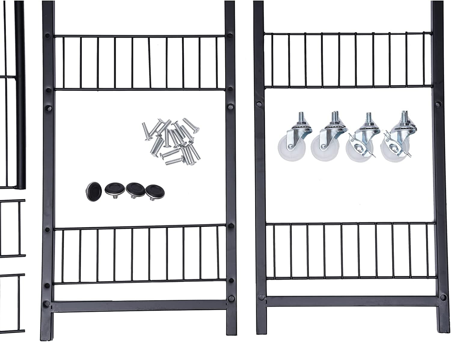 Miumaeov 4 tier Bakers Rack with 5 Metal Hooks,Standing Shelf Units Steel Wire Shelving Metal Steel Heavy Duty Standing Shelf Standing Baker's Racks