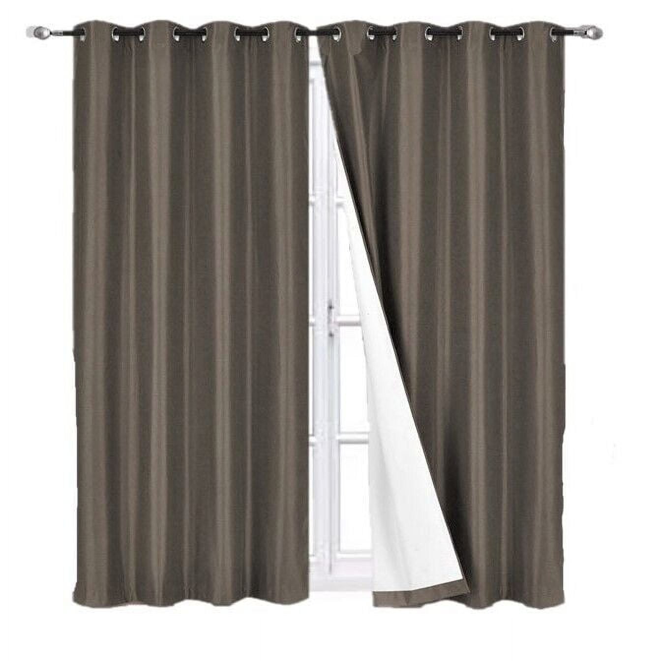 2 Piece panel room darkening thermal foam lined blackout heavy thick wIndow curtain top grommets brown 84