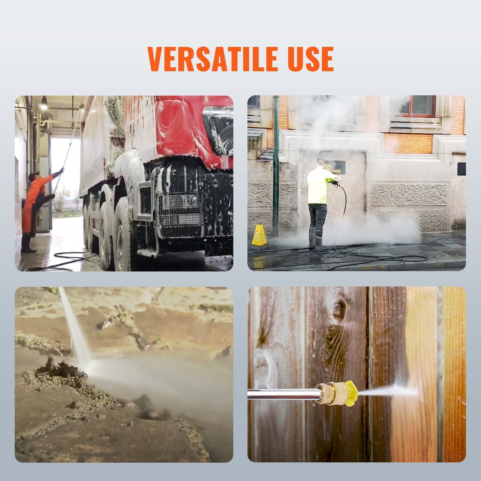 BENTISM 4400 PSI 4.0 GPM Gas Pressure Washer w/26 ft High Pressure Hose 5 Nozzles Gas Powered Washer