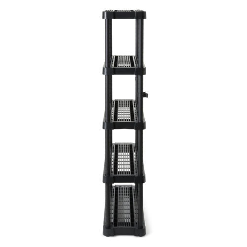 Gracious Living 5 Shelf Adjustable Ventilated Medium Duty Shelving Unit, Black