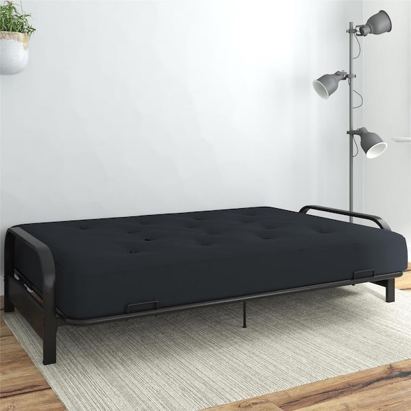 RealRooms Cozey 8 in. Spring Coil Futon Mattress, Microfiber, Full, Cabernet Red