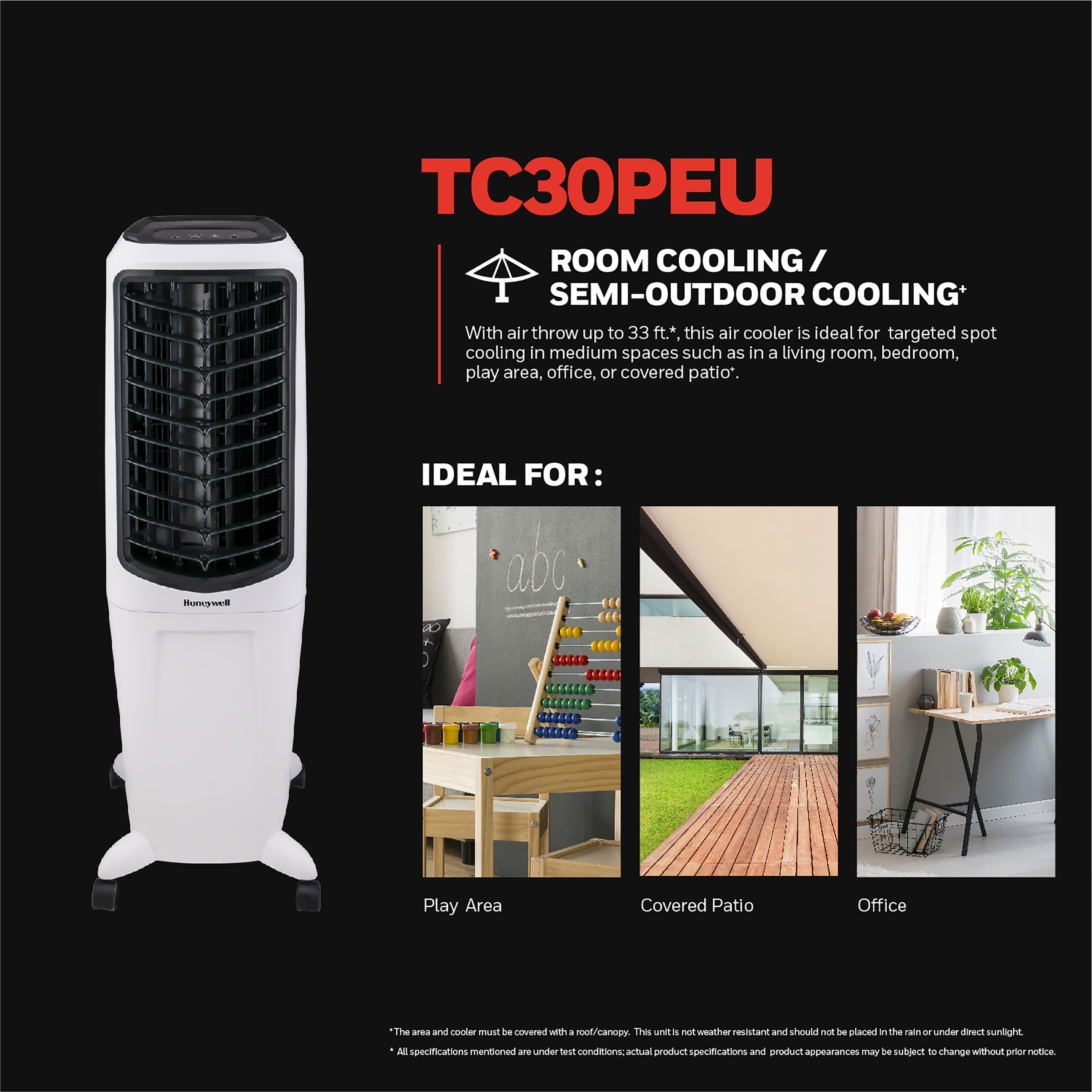 Honeywell Quiet, Low Energy, Compact Spot Fan & Humidifier, White Indoor Portable Evaporative Cooler