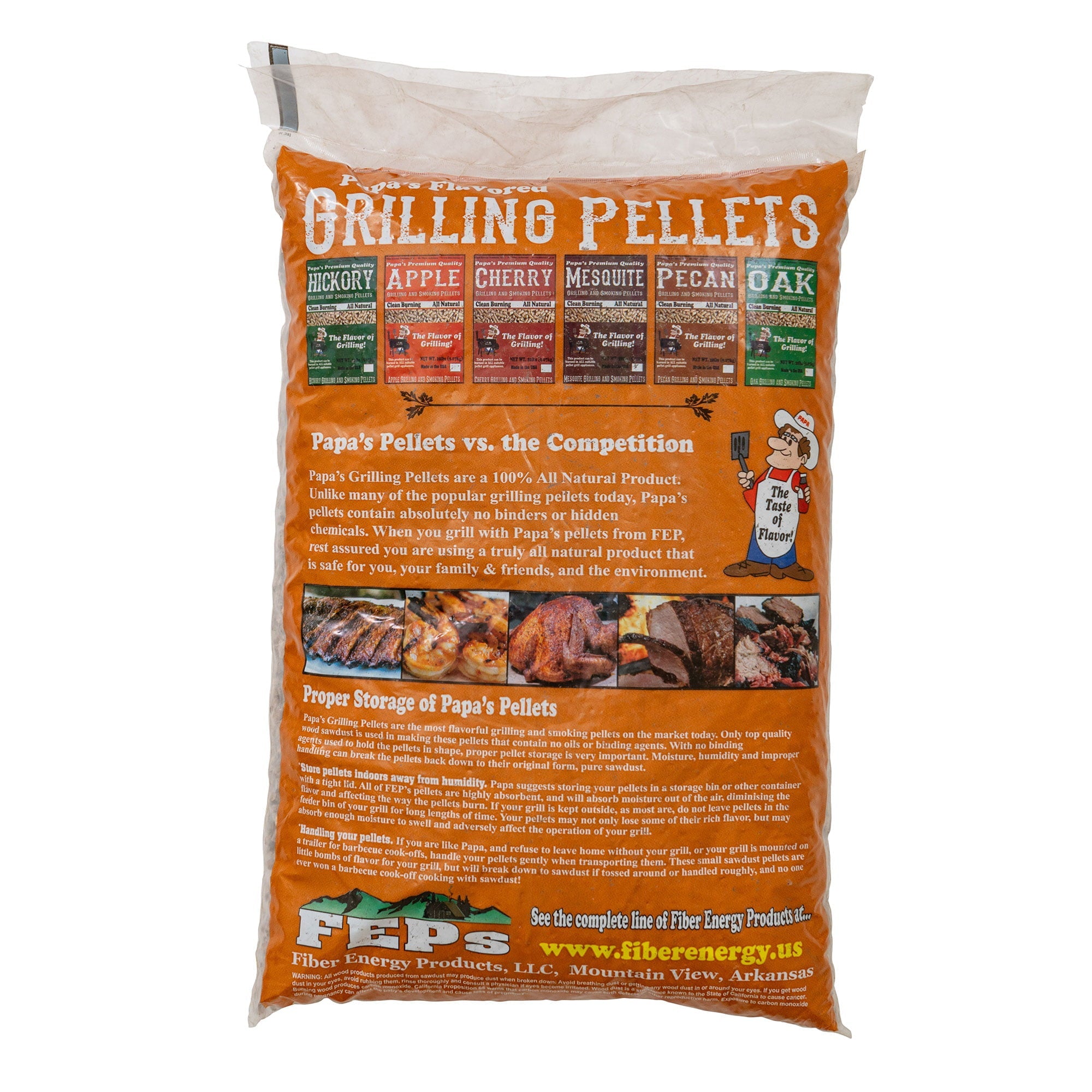 Papa's Premium Hardwood Blend Grill and Smoker Wood Pellets, Pecan, 20 Lbs