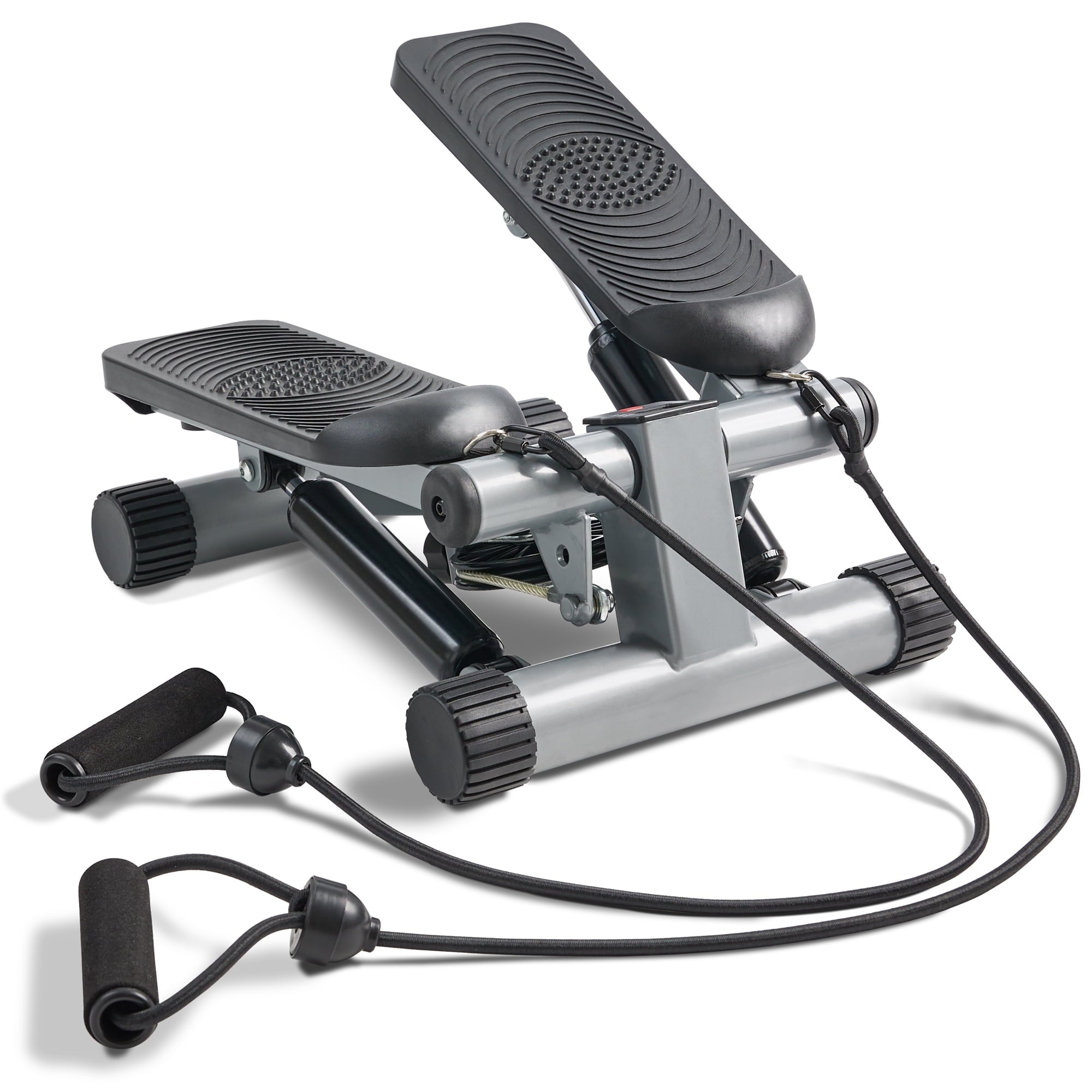 Sunny Health & Fitness NO. 012-S Mini Stepper Step Machine w/ Resistance Bands and LCD Monitor